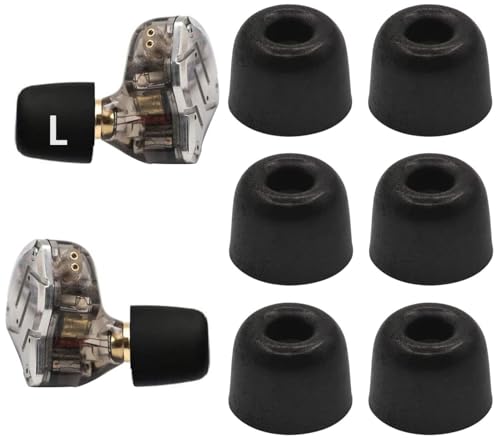 Memory Foam Ear Tips Noise Canceling Foam Eartips Ear Cap Replacement Ear Tip Compatible with KZ ZS10 Pro, Large Size 3 Pairs,Black 515 L - size: Large