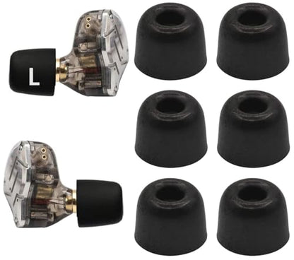 Memory Foam Ear Tips Noise Canceling Foam Eartips Ear Cap Replacement Ear Tip Compatible with KZ ZS10 Pro, Large Size 3 Pairs,Black 515 L - size: Large