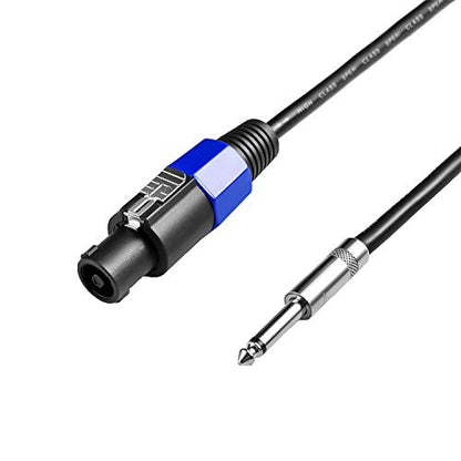 4Pack 25ft Speakon to 1/4" TS 12AWG 2-Conductor Pro Audio PA Cable