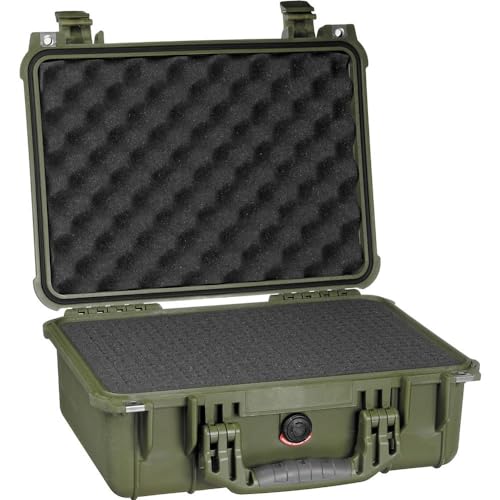 Pelican 1450 OD Green Equipment Case with Foam 13" x 16" x 6.88" - color: Olive Drab, style: With Foam