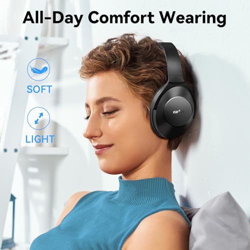 EarFun Wave Life Hybrid Active Noise Cancelling Headphones, Bluetooth 5.4 | Wireless Over Ear Headphones, 4 Mics AI Clear Call, Deep Bass, 60H Playtime, Comfortable Fit, Custom EQ Multipoint Connection