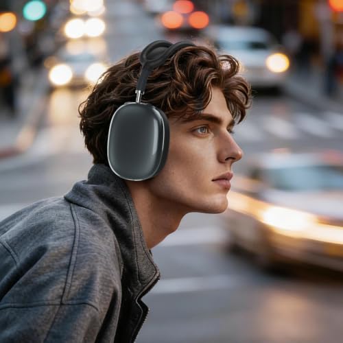 Fintie Case for AirPods Max 2 (2026) and AirPods Max 1 (2020/2024), Black | Clear TPU Ear Cup Cover, Silicone Ear Pad and Headband Cover, Skin Protector Accessories - color: Black