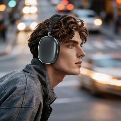 Fintie Case for AirPods Max 2 (2026) and AirPods Max 1 (2020/2024), Black | Clear TPU Ear Cup Cover, Silicone Ear Pad and Headband Cover, Skin Protector Accessories - color: Black