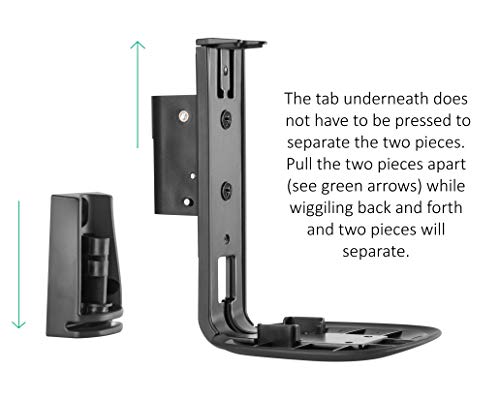ynVISION.DESIGN Wall Mount for Sonos One, One SL, Play:1, 2 Pack, Black | Tilt 18° and swivel right or left 45°, cable management, hardware included for drywall, brick, and wood stud walls - color: Black
