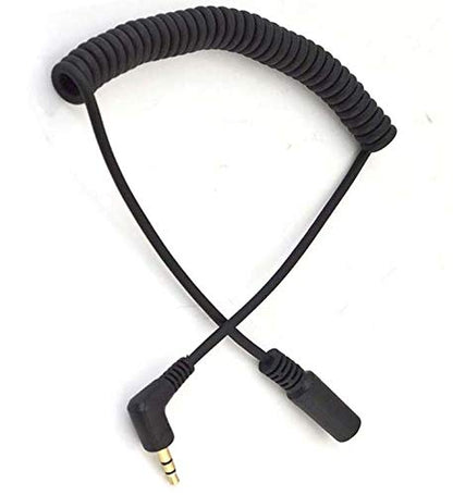 3.5mm Stereo Audio Cable, Haokiang 90 Degree Coiled Spring 3.5mm(1/8") 3Pole Male to Female 1 to 6Ft Audio Aux Extension Cable for Home/Car Stereo,Phone,Headset and More (TRS M/F)