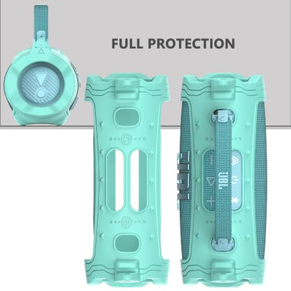 Silicone Cover Case for JBL Charge 6 Portable Bluetooth Speaker - color: Teal