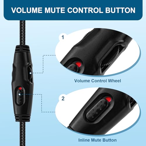 HyperX Cloud Alpha Replacement Cable - Compatible with Cloud Alpha, Mix, Flight, Logitech G633, G933 Gaming Headsets - 3.5mm Audio Cable with Mute & Volume Control (No Mic, 4.9ft) - style: 4.9FT