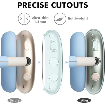 Cute Sea Jellyfish Clear Case for Airpods Max Headphones Cartoon Ocean Soft TPU Ear Cups Cover Anti-Scratch Silicone Ear Pad Protective Case Unique Headband Cover for Apple Airpods Max - color: Jellyfish 03