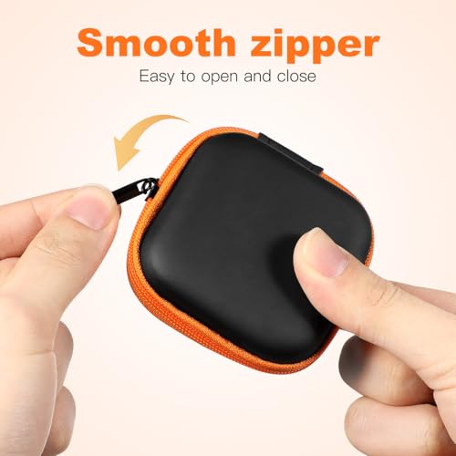 Mini EVA Headphone Case with Smooth Zipper for Travel Storage - color: Orange