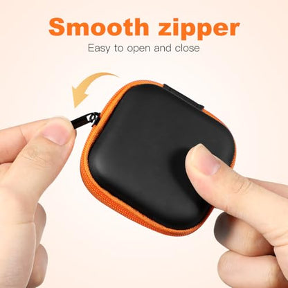 Mini EVA Headphone Case with Smooth Zipper for Travel Storage - color: Orange