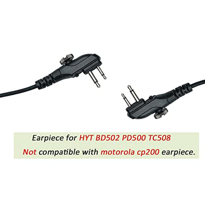 G Shape Earpiece Walkie Talkie Radio Headset Ear Piece with PTT Mic Compatible with HYT Hytera BD502 BD502i PD502 PD562 TC-508 TC-580 (Pack of 2) - size: Standar (Pack of 2)