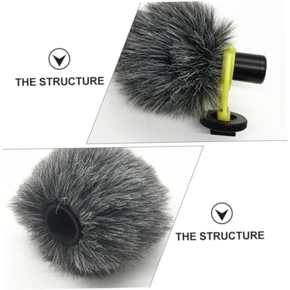 Levemolo Furry Microphone Windscreen Protector for Camera Microphones Windproof Cover for Optimal Sound Reception Durable and Accessory