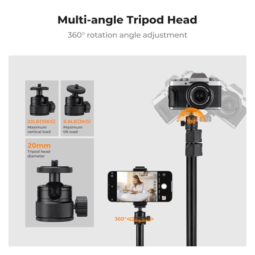K&F CONCEPT 2-Pack Camera Desk Mount 16"-37" w/ 360° Ball Head & Phone Clip | Tabletop C-Clamp Adjustable Light Stand for DSLR, Ring Light, Webcam, Live Streaming, Online Teaching TD01 - style: TD01 2-Pack