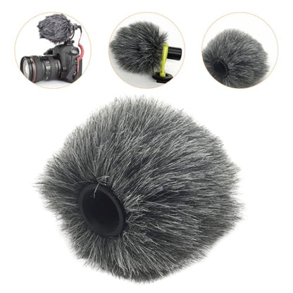 Vaguelly Windscreen Microphone Cover Windproof Furry Protector for Camera Microphones Reduces Wind Noise Easy to Use