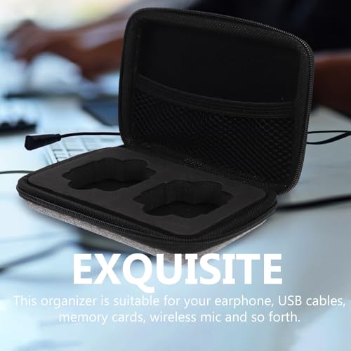 TEHAUX Portable Microphone Storage Bag and Charger Cable Organizer, Waterproof Electronic Product Pouch, Compact 13.8×9.8×3.8cm Case for Outdoor Travel and Audio Accessories