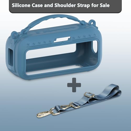 JCHPINE Silicone Cover Case for Bose SoundLink Plus Portable Speaker | Protective Soft Silicone Case with Carrying Handle and Shoulder Strap (Blue Dusk) - color: Blue Dusk Case
