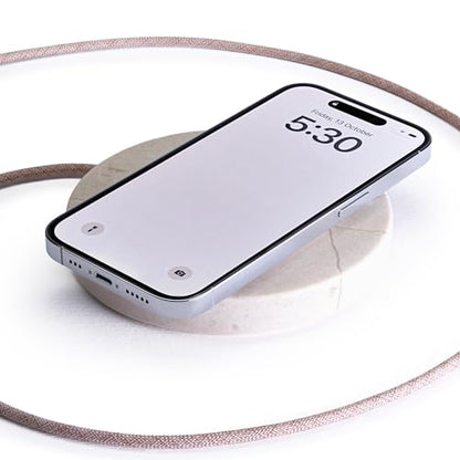 Einova Classic Stone – Marble Wireless Charging Pad Designed in Italy, Integrated 6 ft USB-C Cable, Smartphones, Wireless Earbuds, Smartwatches – Cream Marble - color: Cream marble – Classic Stone