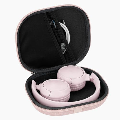 Geekria NOVA On-Ear Headphones Case Compatible with JBL Tune 510BT/660NC/560BT/500BT, Jr 310BT, Replacement Hard Shell Travel Bag with Cable Storage (Pink) - color: Pink