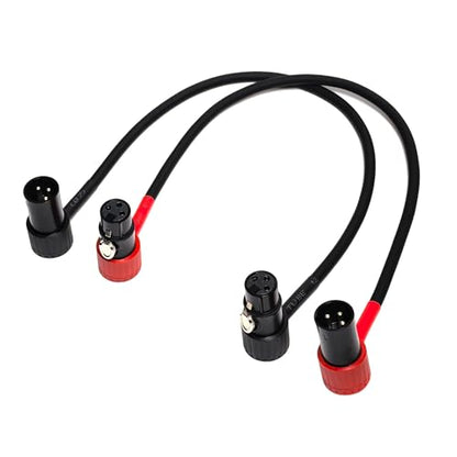 WJSTN 3-Pin Female Right Angle XLR to 3-Pin Male Right Angle XLR Cable 100° Adjustable, Professional Audio Balanced Interconnect for Microphones, Mixers, Speakers -, 2-Pack (1Feet) - size: 1Feet