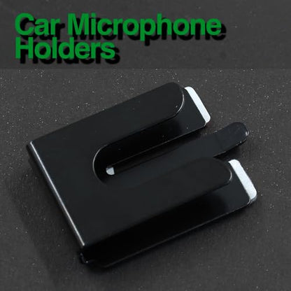2PCS Black Radio Microphone Hanger, 42 x 30 x 8mm, Style 3 | Adhesive Back, CB Microphone Holder, Metal Car Mic Hanger, For Cars Homes Offices - size: 42 x 30 x 8mm ,Style 3