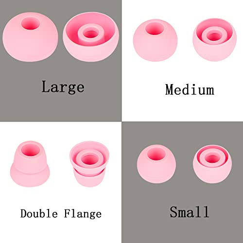 4 Pairs Silicone Earbud Tips Replacement Earbuds Cap Ear Tips Compatible with Powerbeats 1/2/3 Wireless Beats by Dre Headphones,(Pink) - color: Pink