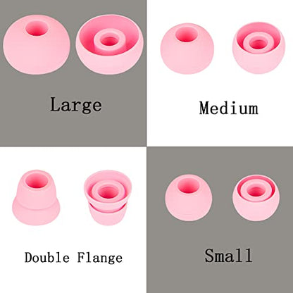 4 Pairs Silicone Earbud Tips Replacement Earbuds Cap Ear Tips Compatible with Powerbeats 1/2/3 Wireless Beats by Dre Headphones,(Pink) - color: Pink