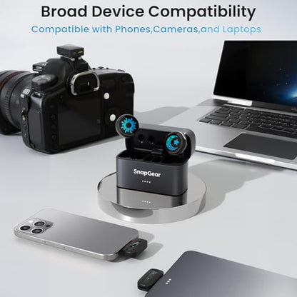 M2 (2TX + Charging Case), Magnetic Wireless Lavalier Microphone - style: M2