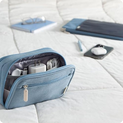 U Brands 전자 정리함 여행용 케이스, 코드 보관, 20.3cm x 13.34cm, 블루 - color: 헤이즈 블루