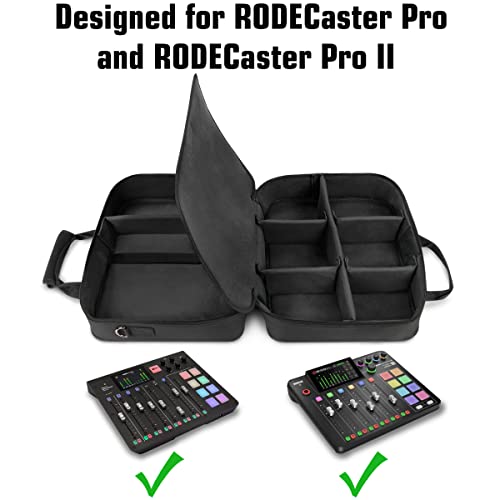 USA Gear Audio Mixer Case Fits RODECaster Pro II, Pro & Duo, GoXLR, & more Podcast Equipment - Podcast DJ Travel Bag with Customizable Interior, Scratch-Resistant Interior, Shoulder Strap (Black) - color: Black