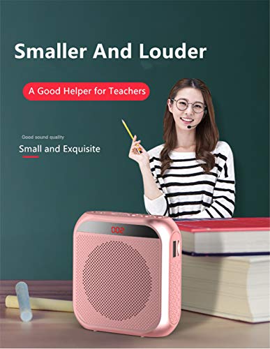 Portable Voice Amplifier with Wired Microphone Headset Rechargeable PA System Speaker Personal Microphone Speech Amplifier Power Amplifiers Loudspeaker for Teachers/Metting/Tour Guide (White) - color: White