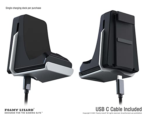 PS5 Controller Charger Console and Wall Mount (White+Black) | Fast Charging Station Hanging Dock, Headphone Hook, LED Indicator, Overcharge Protection for Playstation 5 DualSense - color: PS5 White+Black