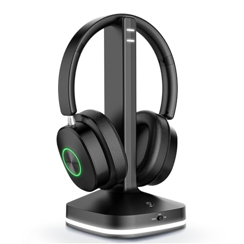 Wireless Headphones for TV Watching, TV Headphones Wireless for Seniors with 3 Audio Modes, Headphone for TV with Transmitter Charging Base, No Delay Over Ear Headset, Gifts for Parents/Elderly