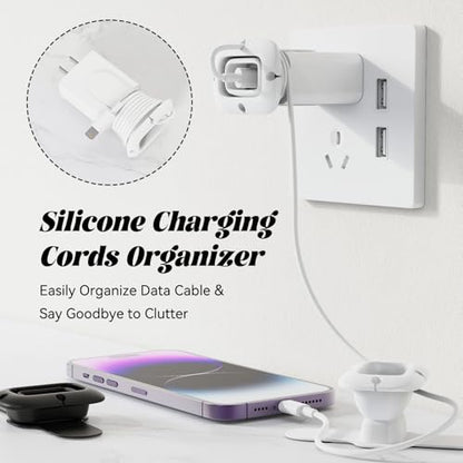 Silicone Collapsible Cord Wrap Foldable Charger Organizer | Wired Manager Holder, Wrap Winder, Cable Management, Travel Essentials, Compatible with Phone Charger Adapter - size: For Phone Charger