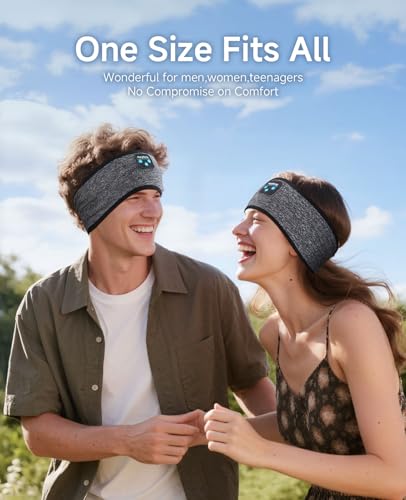 Perytong Sleep Headphones Wireless, Bluetooth Sports Headband Headphones with Ultra-Thin HD Stereo Speakers Perfect for Sleeping,Workout,Jogging,Yoga,Insomnia, Air Travel, Meditation (Tungsten Gray) - color: Tungsten Gray