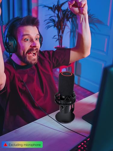 SUNMON QuadCast 2 Mic Pop Filter, Mic Windscreen Compatible with HyperX QuadCast 2 Microphone - Mic Foam Noise Reduction,Improved Sound Quality