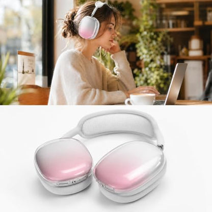 MOLOPPO Case Cover for AirPods Max 2/1 (2026/2024/2020), Gradient Pink | Soft TPU Skin, Anti-Scratch, Transparent, Ultra Protective, Gradient Pink - color: D-Gradient Pink
