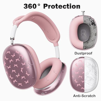 for AirPods Max Headphones Pink Bow Ear Covers for AirPods Max 2 - color: Pink Bow B/Pink
