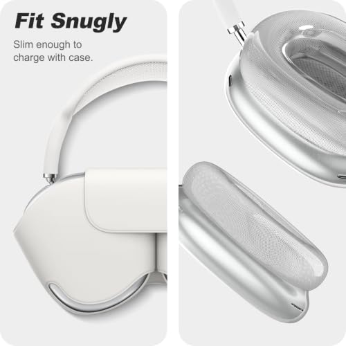 MOLOPPO Case Cover for AirPods Max, Clear Purple, 2 Set | Soft TPU, Anti-Scratch, Ultra Protective, Transparent - color: Clear+Ear Clear