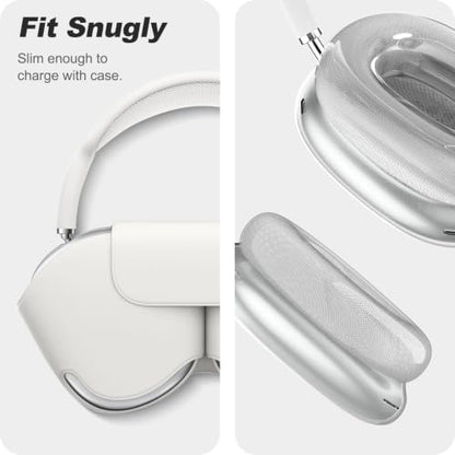 MOLOPPO Case Cover for AirPods Max, Clear Purple, 2 Set | Soft TPU, Anti-Scratch, Ultra Protective, Transparent - color: Clear+Ear Clear