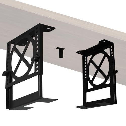 Adjustable Under Desk Mini PC Mount Bracket Holder for PCS or NAS,Heavy-Duty Adjustable Under Desk Mount for Desktop NAS 1/2/4(Network Attached Storage),CPU,Mini PC,UPS,SFF Desktop Tower,Xbox Series X - size: Large