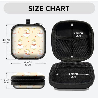 Square Data Cable Earbud Charger Coin Storage Bag Shockproof and Drop-Proof EVA Material Compatible with AirPod(Cute-Duck) - color: cute-duck