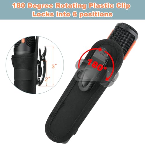 Belt Case Holder Belt Clip Case for Most Standard Wireless Handheld Microphone, Nylon Microphone Holder Carrying Pouch with 180 Degree Rotating Plastic Clip (1 Pack)