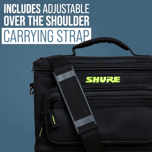 Shure by Gator Padded Carrying Bag that Holds Up to 2 Wireless Mic Systems; (SH-WRLSSCARRYBAG-2) - size: Gig Bag, style: Dual Wireless System