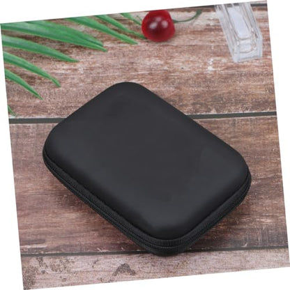 2 Pack EVA Storage Case with Smooth Zipper for Headphone Storage | Black Travel Pouch, Hard Shell Construction, Proper Seal, Outdoor Use, Compact Case for Small Items