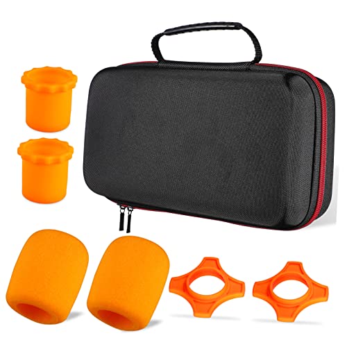 Holibanna Microphone Storage Case with Padded Sponge Covers Slip Rings Bottom Holders Capacity Protective Bag for Microphones Accessories for Travel Studio Use