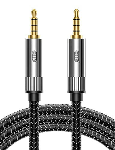 EMK 4-Pole 3.5mm Audio Cable with Mic, 1.5M, Headset Cable, Compatible with Headphones, Laptops, Speakers - size: 5 Feet, style: 3.5mm TRRS Cable Male to Male