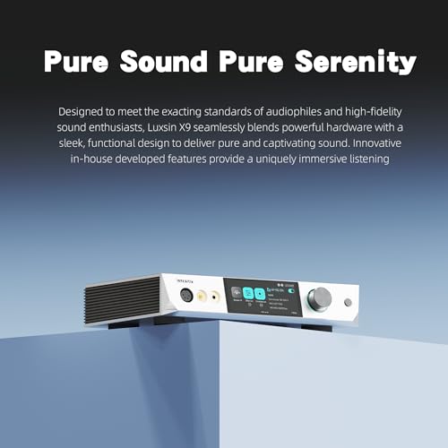 Luxsin X9 Desktop DAC & Headphone Amplifier, AK4191+AK4499EX, HP-EQ, Crossfeed, DSD512 PCM 768kHz/32Bit, APP/Web UI Wireless Control, with Remote Controller