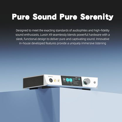 Luxsin X9 Desktop DAC & Headphone Amplifier, AK4191+AK4499EX, HP-EQ, Crossfeed, DSD512 PCM 768kHz/32Bit, APP/Web UI Wireless Control, with Remote Controller