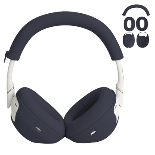 Adhiper 3-in-1 Silicone Sweat Case Cover for Sony WH-1000XM6 Headphones, XM6 Covers Accessories Silicone Ear Pads Covers & Headband Cover & Ear Cups Protector, Washable & Sweatproof - Midnight Blue - color: Midnight Blue