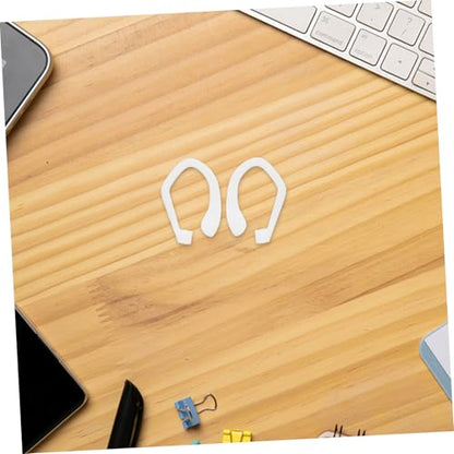 TEHAUX 1pair Silicone Anti-Slip Ear Hooks for Earbuds Comfortable Fit for Running Jogging Cycling and Gym Use Compatible Earphones